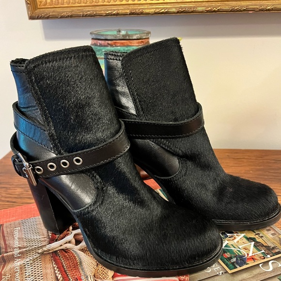 Allsaints Jules Jodhpur Pony Hair and Leather Belted Booties - Picture 4 of 12